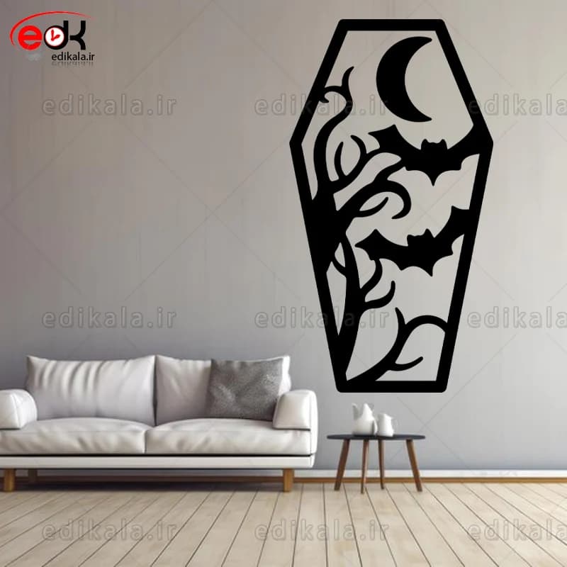آینه دکوراتیو طرح خفاش هالووینی شماره 1 در پنج رنگ و ابعاد انتخابی+فایل کورل — تصویر ۲