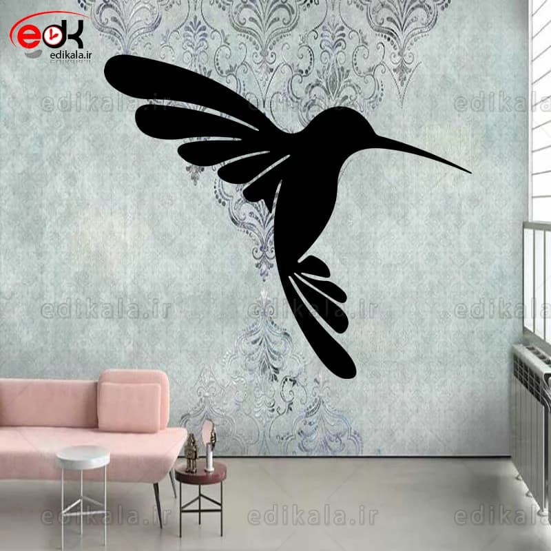 آینه دکوراتیو طرح پرنده شماره 1 در پنج رنگ و ابعاد انتخابی+فایل کورل — تصویر ۲