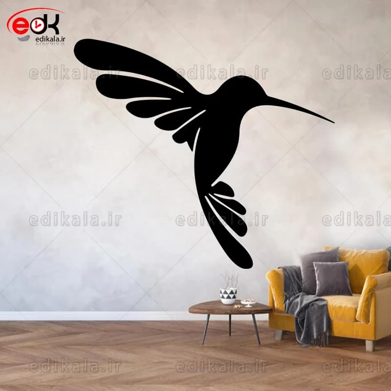 آینه دکوراتیو طرح پرنده شماره 1 در پنج رنگ و ابعاد انتخابی+فایل کورل