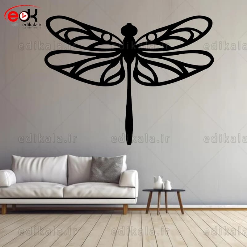 آینه دکوراتیو طرح سنجاقک شماره 1 در پنج رنگ و ابعاد انتخابی+فایل کورل — تصویر ۲