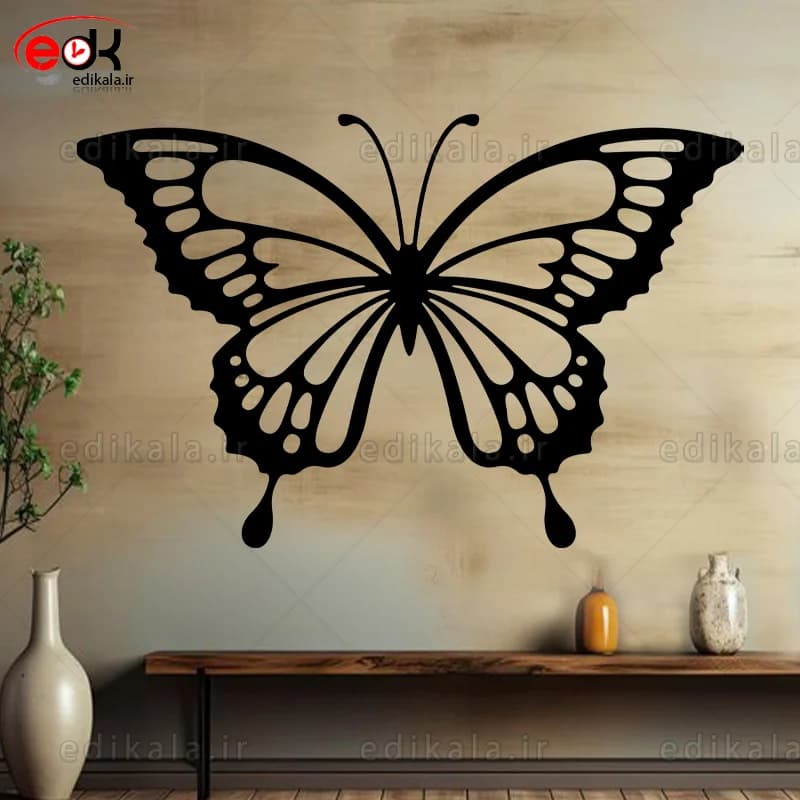 آینه دکوراتیو طرح پروانه شماره 1 در پنج رنگ و ابعاد انتخابی+فایل کورل — تصویر ۳