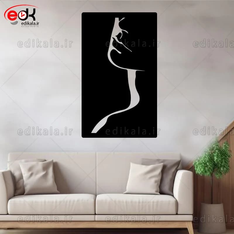 آینه دکوراتیو طرح چهره شماره 2 در پنج رنگ و ابعاد انتخابی+فایل کورل