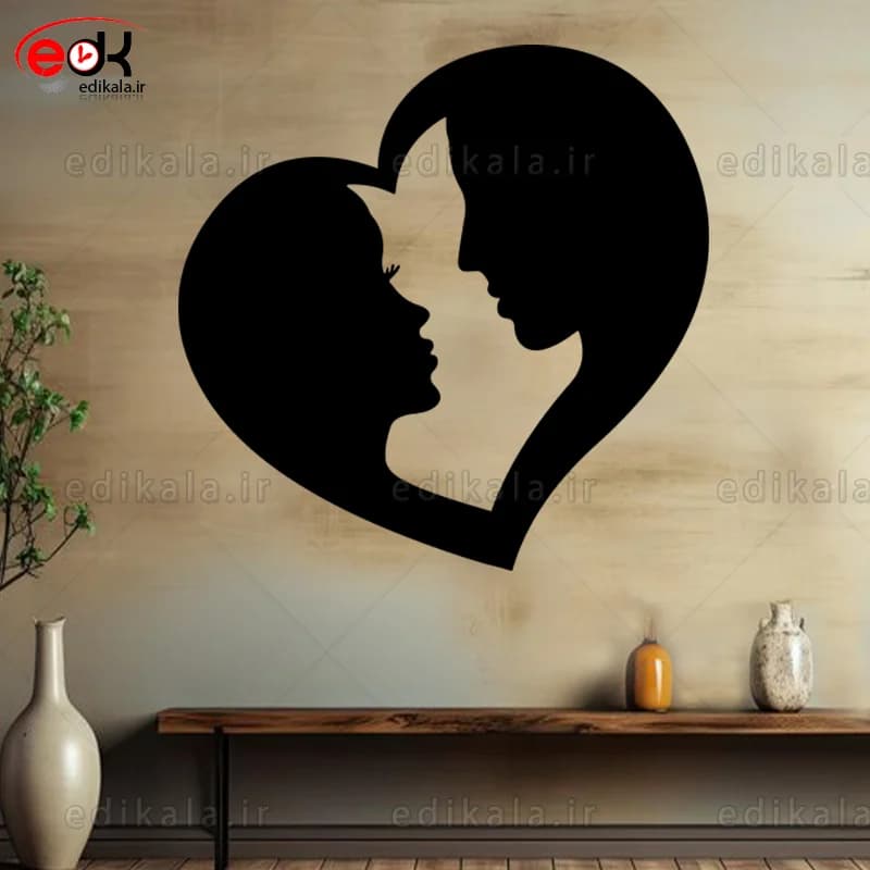 آینه دکوراتیو طرح عاشقانه شماره 1 در پنج رنگ و ابعاد انتخابی+فایل کورل