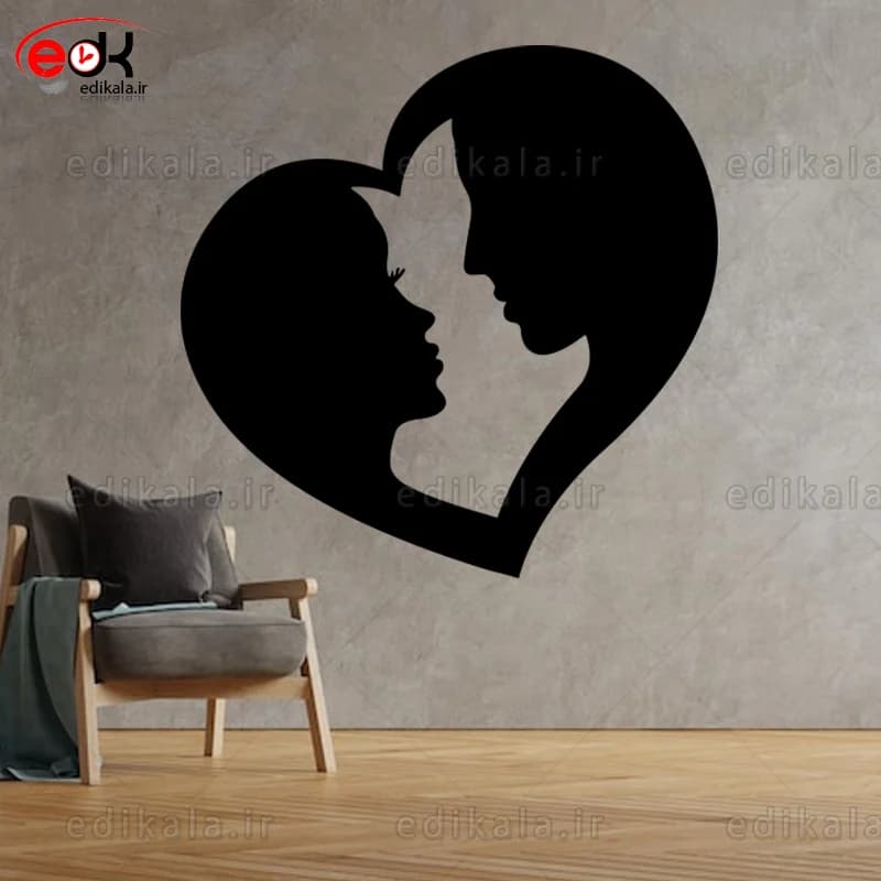 آینه دکوراتیو طرح عاشقانه شماره 1 در پنج رنگ و ابعاد انتخابی+فایل کورل — تصویر ۳