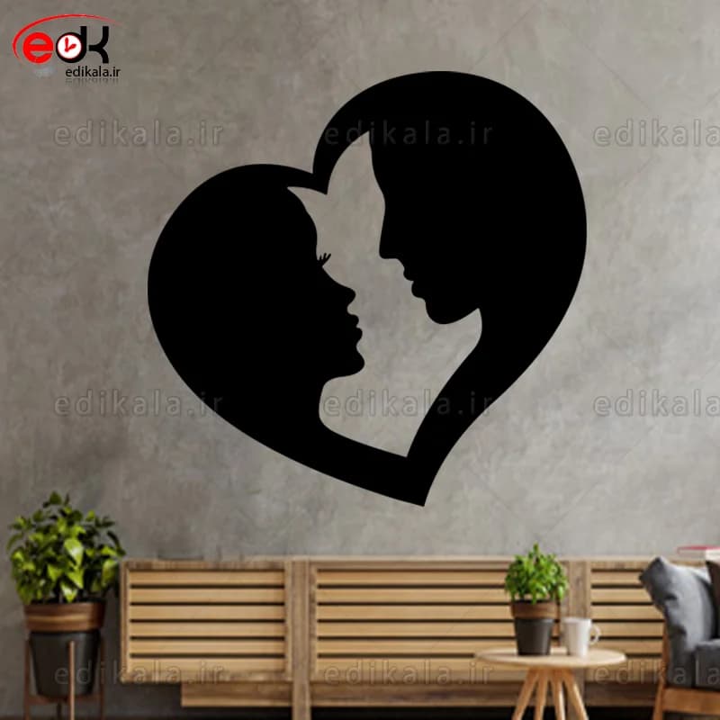 آینه دکوراتیو طرح عاشقانه شماره 1 در پنج رنگ و ابعاد انتخابی+فایل کورل — تصویر ۲