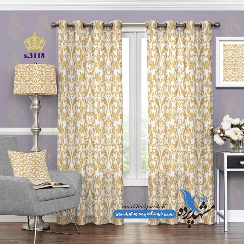 پرده پانچ اسلیمی طرح پیچک کد S3118