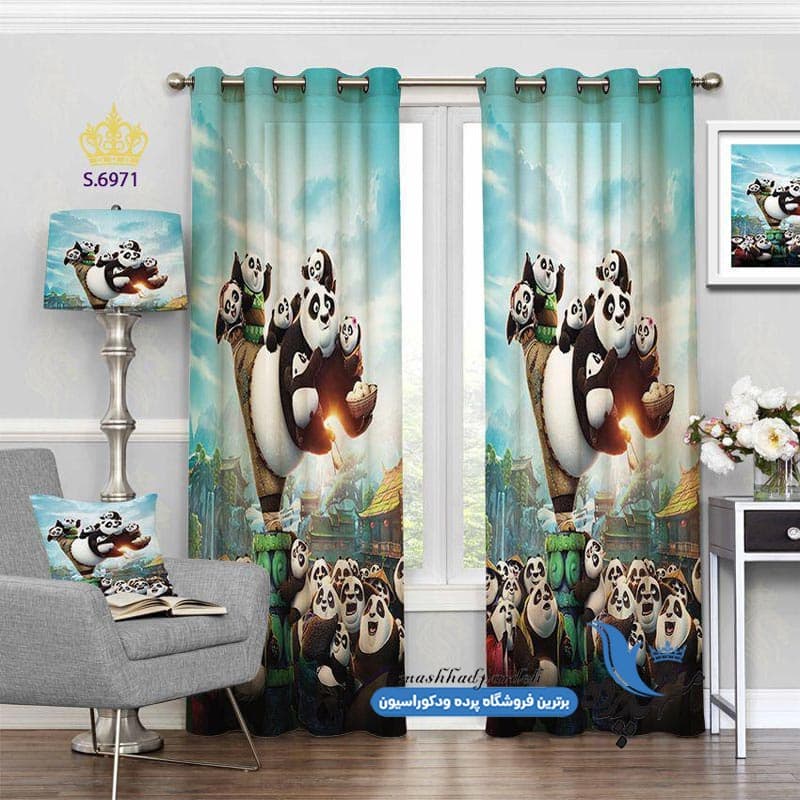 پرده پانچ کودکانه طرح کارتونی پاندای کنگ فو کار کد S6971