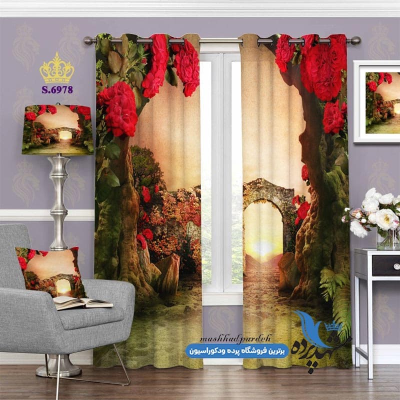 پرده پانچ منظره طرح باغسرا کد S6978