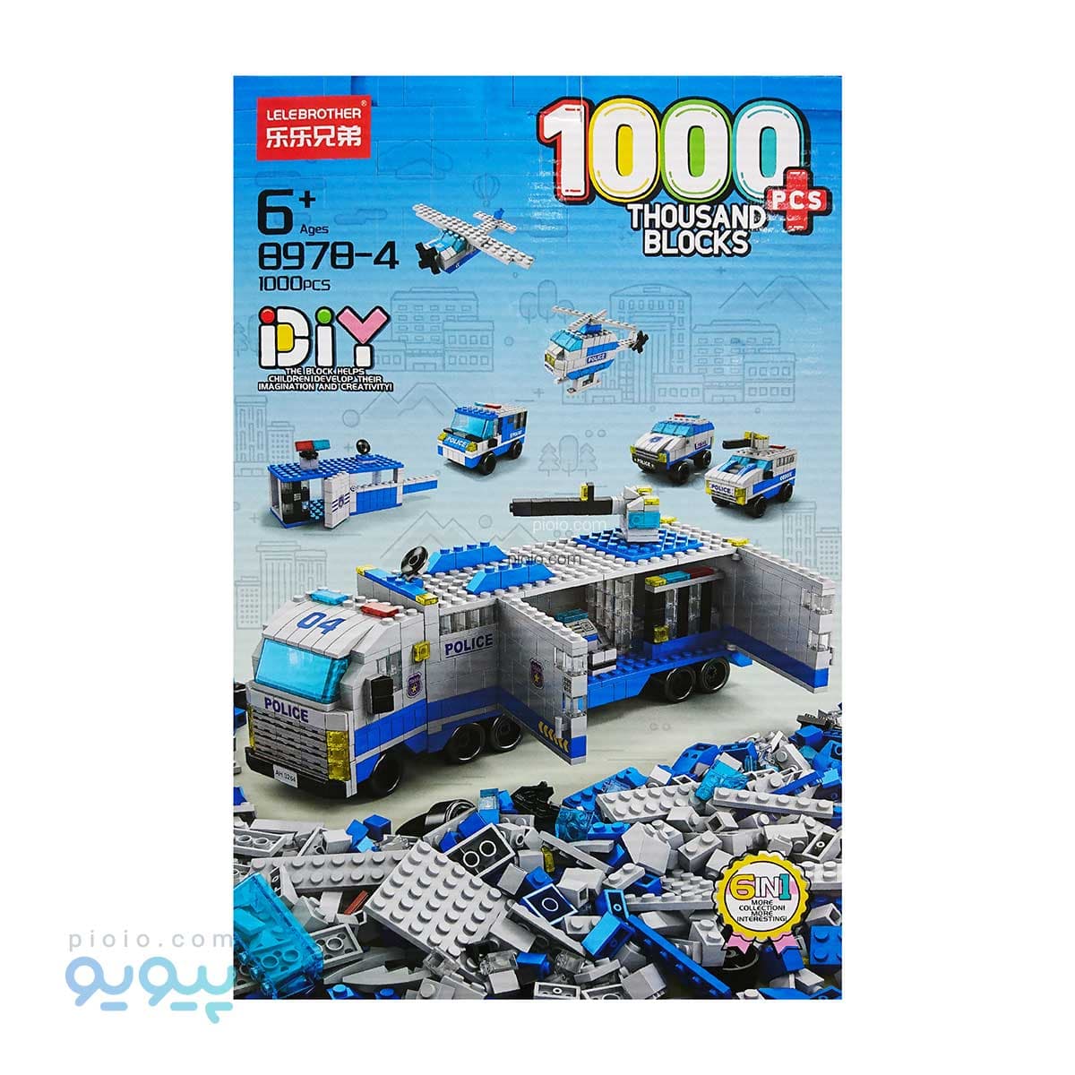 لگو ساختنی پایگاه پلیس 1000 قطعه مدل DIY 6 In 1 کد 8978 تک وعمده