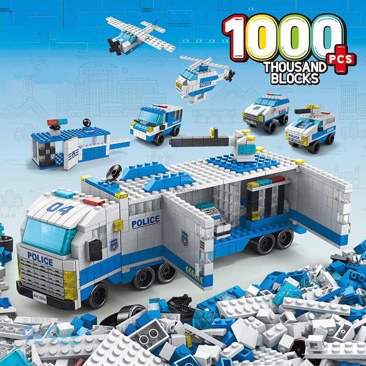 لگو ساختنی پایگاه پلیس 1000 قطعه مدل DIY 6 In 1 کد 8978 تک وعمده — تصویر ۷