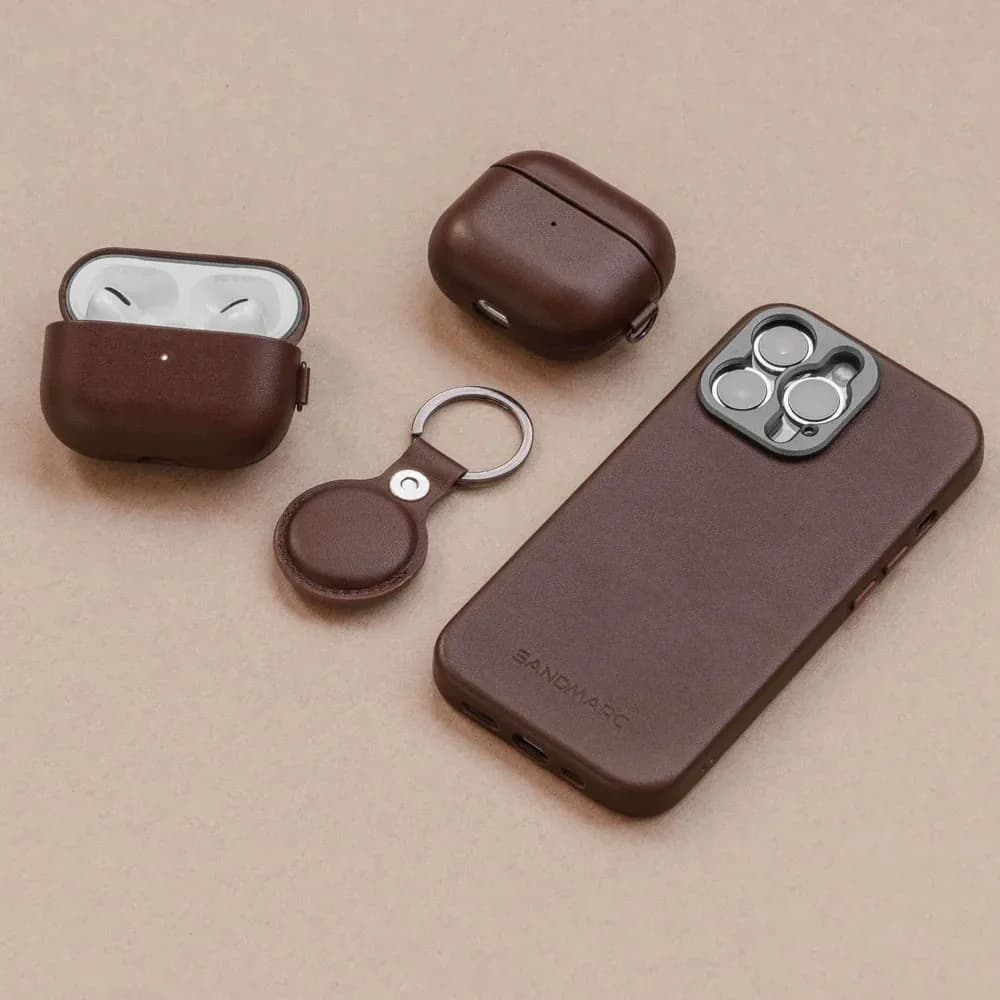 کاور ایرپاد چرمی Sandmarc Leather Edition – AirPods Pro Case Brown — تصویر ۲