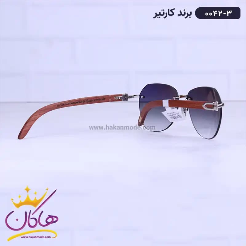 عینک آفتابی مردانه کارتیر دسته چوبی 0042/3 — تصویر ۳