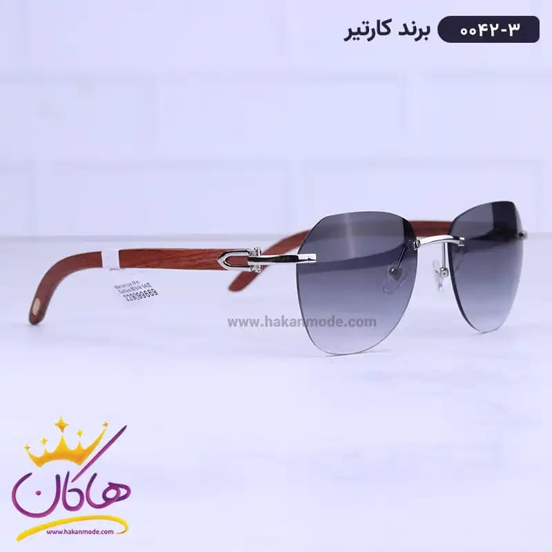 عینک آفتابی مردانه کارتیر دسته چوبی 0042/3 — تصویر ۴