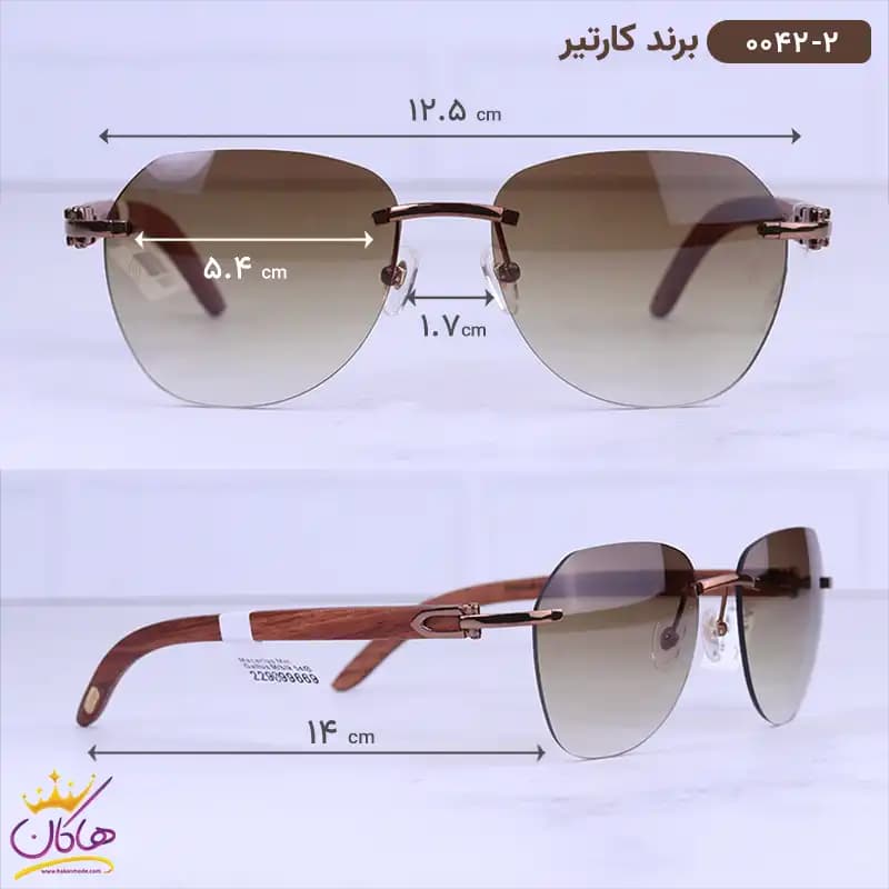 عینک آفتابی مردانه کارتیر دسته چوبی 0042/2 — تصویر ۲