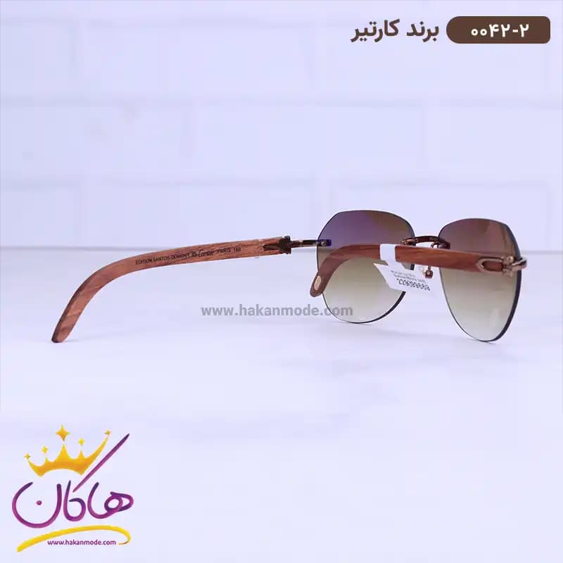 عینک آفتابی مردانه کارتیر دسته چوبی 0042/2 — تصویر ۳
