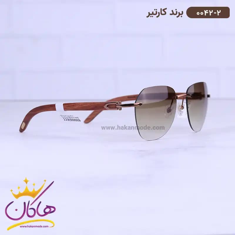 عینک آفتابی مردانه کارتیر دسته چوبی 0042/2 — تصویر ۴