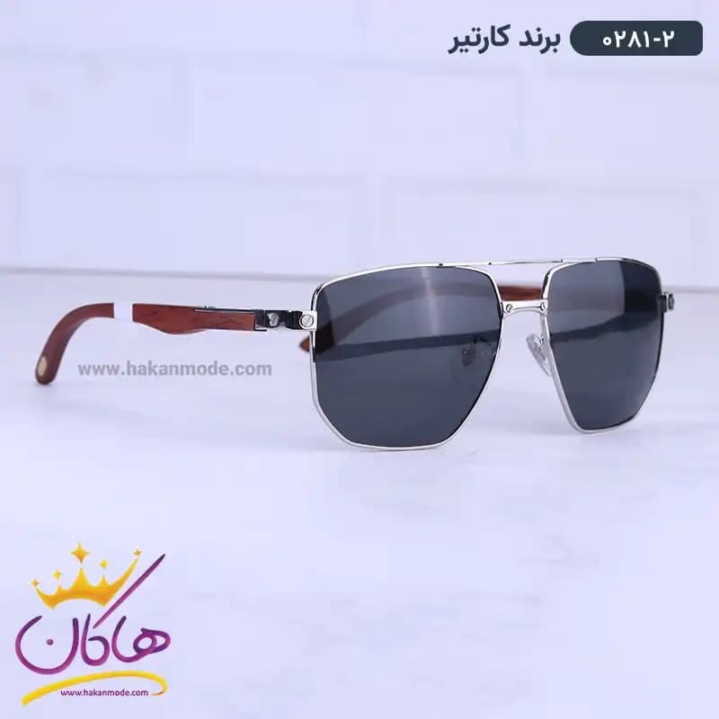عینک آفتابی مردانه کارتیر دسته چوبی 0281/2 — تصویر ۳
