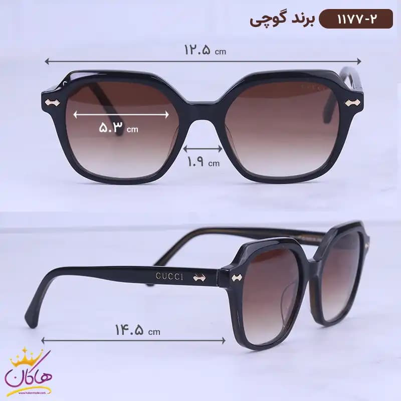 عینک آفتابی گوچی زنانه استیت قهوه ای 1177/2 — تصویر ۲