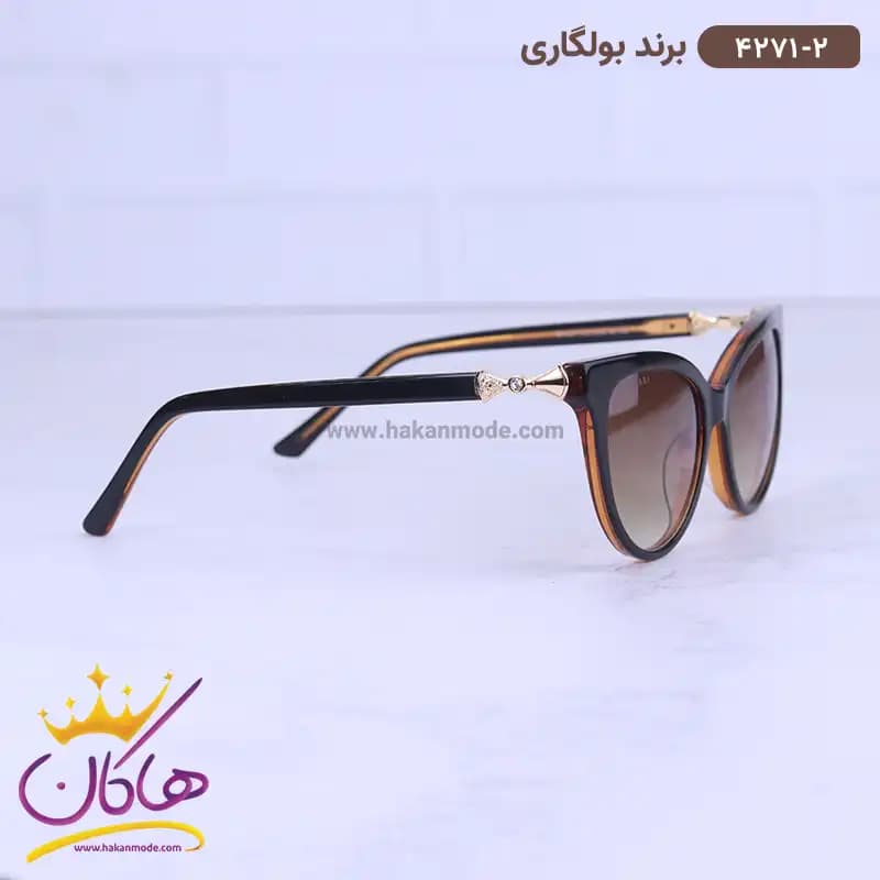 عینک آفتابی بولگاری زنانه گربه ای قهوه ای 4271/2 — تصویر ۴