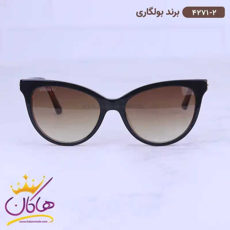 عینک آفتابی بولگاری زنانه گربه ای قهوه ای 4271/2