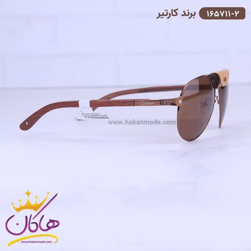 عینک آفتابی مردانه کارتیر دسته چوبی 165711/2 — تصویر ۴