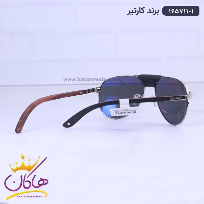 عینک آفتابی مردانه کارتیر دسته چوبی 165711/1 — تصویر ۳