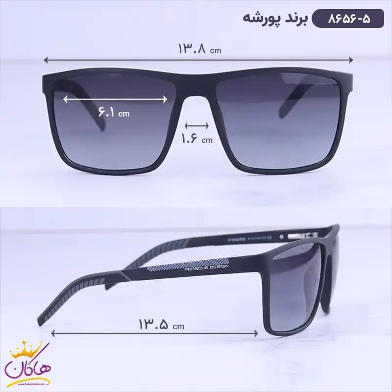 عینک آفتابی پورشه مردانه مشکی p8656/5 — تصویر ۲