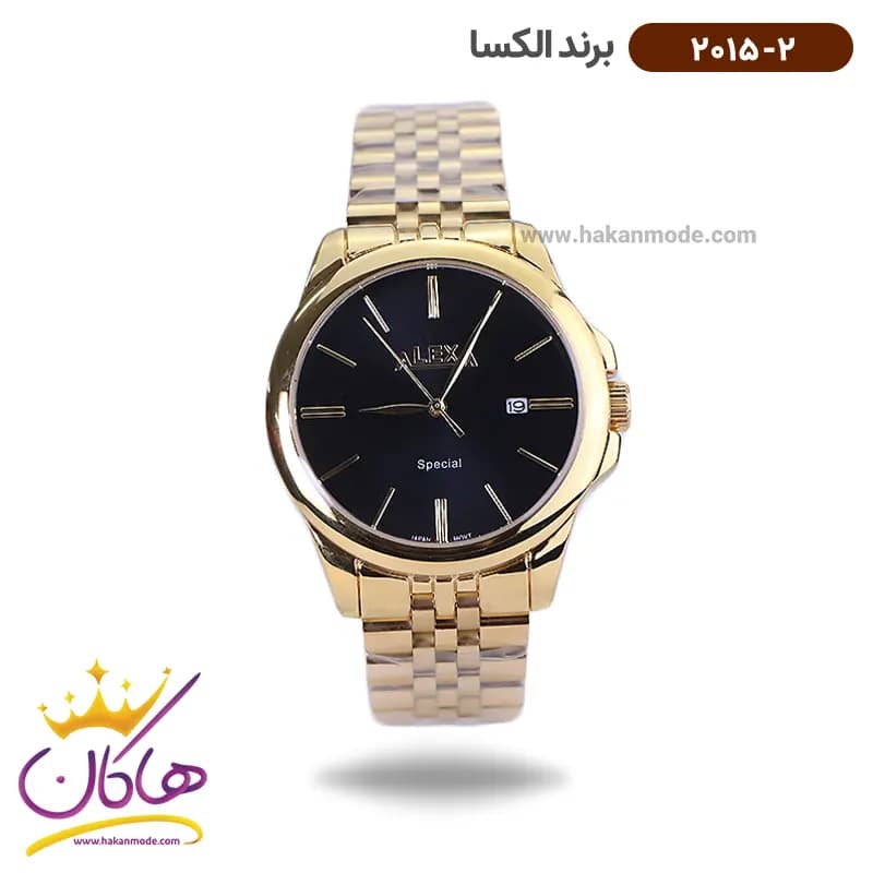 ساعت الکسا مردانه فلزی صفحه مشکی 2015/2