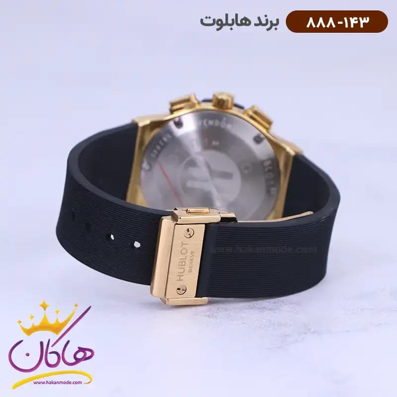 ساعت هابلوت زنانه کرنوگراف بند رابر مشکی 888/143 — تصویر ۳