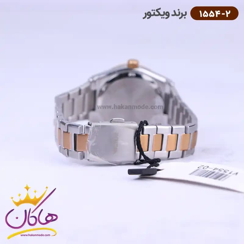 ساعت ویکتور زنانه فلزی نقره ای رزگلد 1554/2 — تصویر ۳