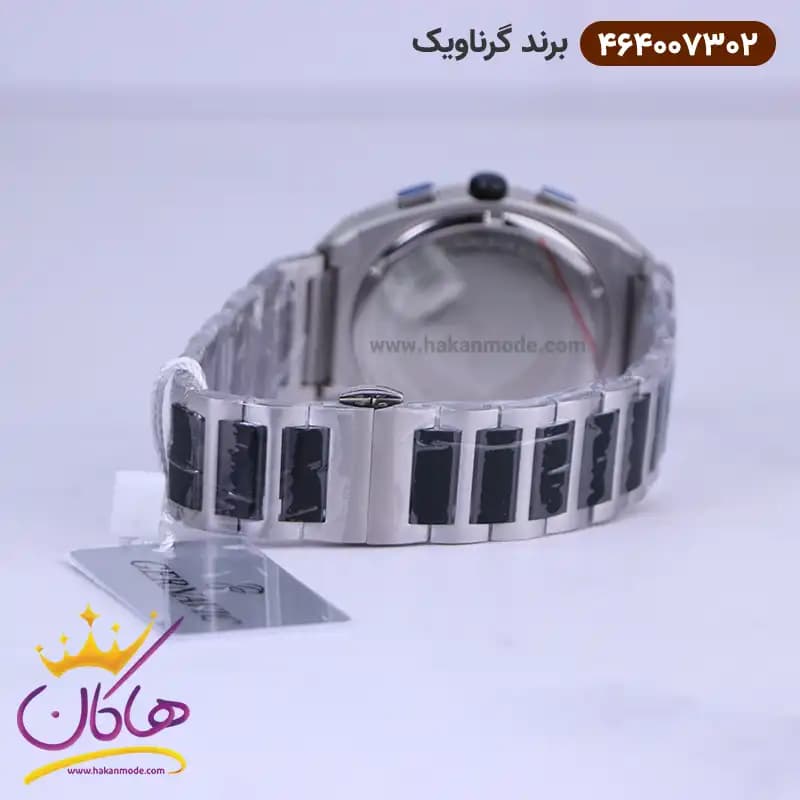 ساعت گرناویک ست فلزی کرنوگراف نقره ای مشکی 464007302-464007301 — تصویر ۴