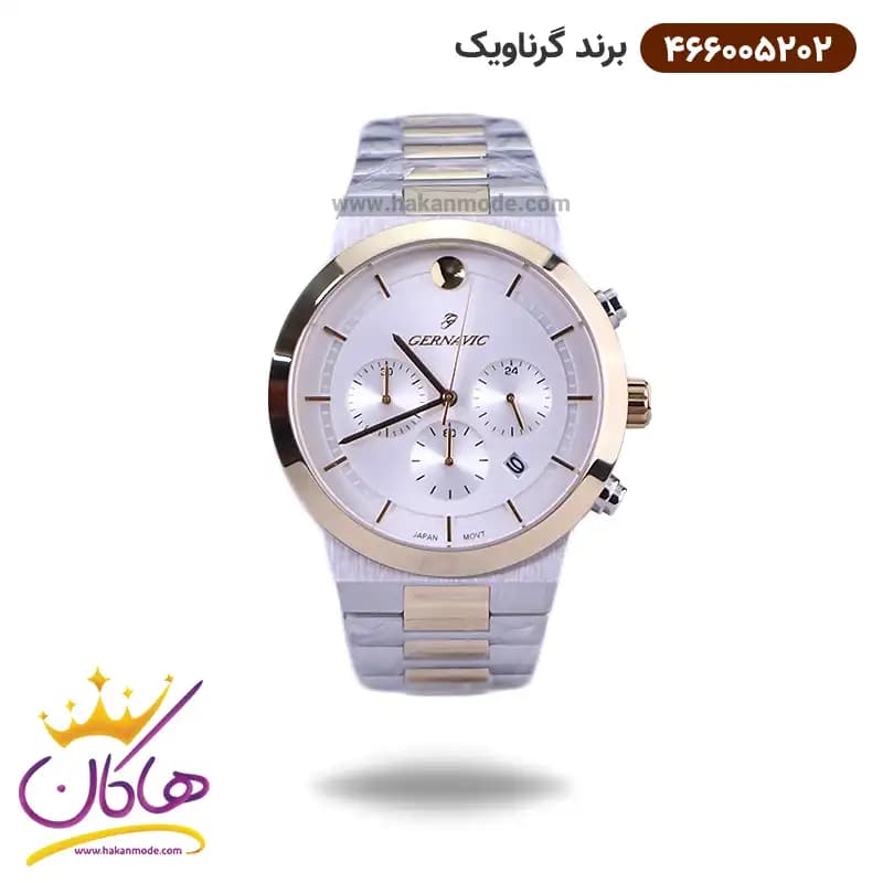 ساعت گرناویک ست فلزی کرنوگراف نقره ای طلایی 466005202-466005201 — تصویر ۲