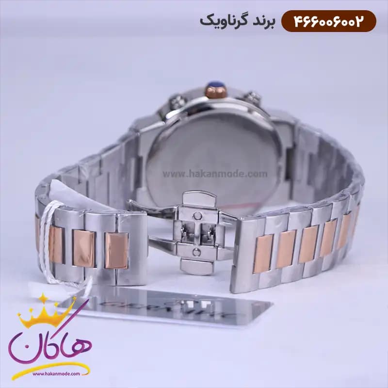 ساعت گرناویک ست فلزی کرنوگراف نقره ای رزگلد 466006002-466006001 — تصویر ۳