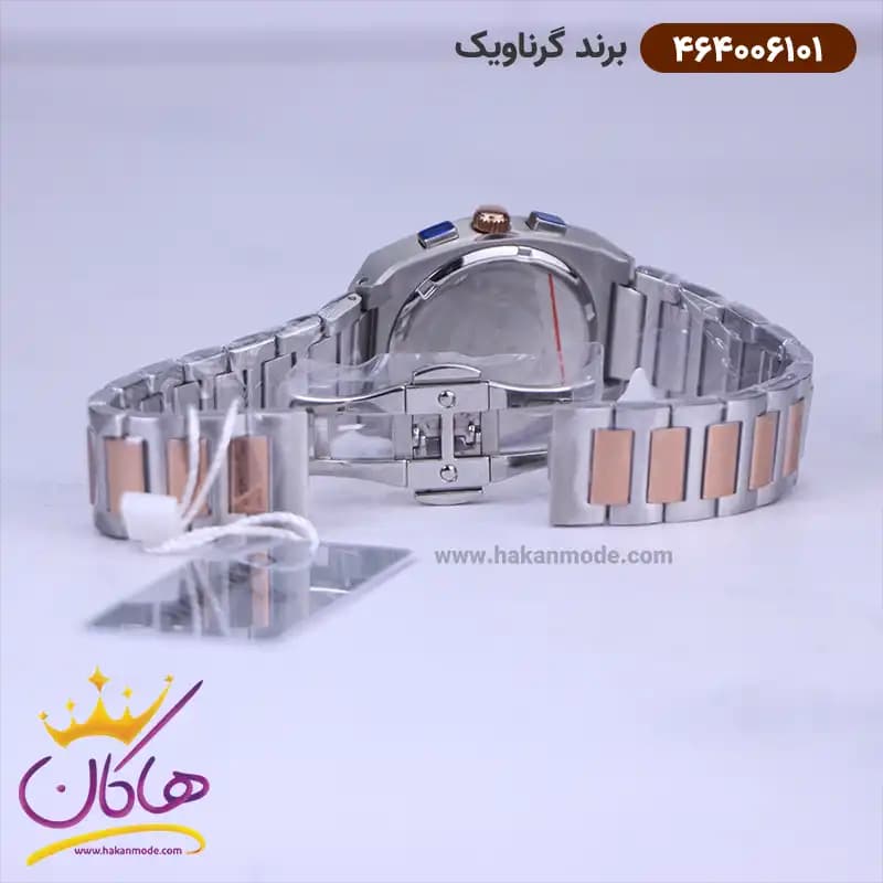 ساعت گرناویک ست فلزی نقره ای رزگلد کرنوگراف 464006102-464006101 — تصویر ۶