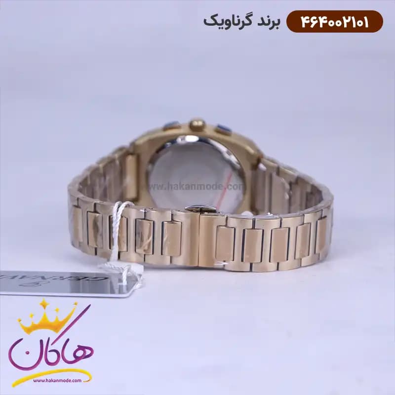 ساعت گرناویک ست فلزی طلایی کرنوگراف 464002102-464002101 — تصویر ۳