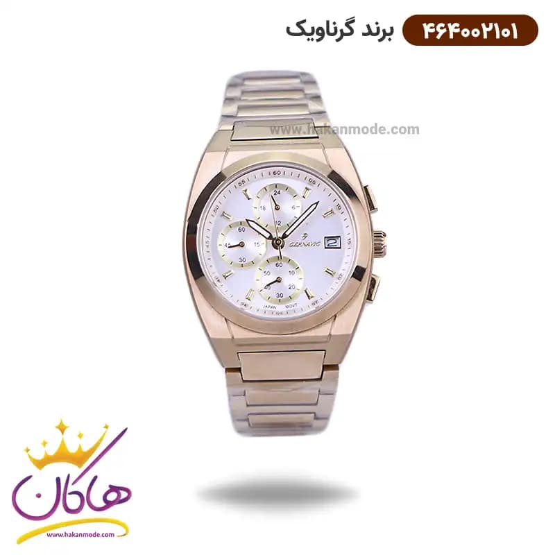 ساعت گرناویک ست فلزی طلایی کرنوگراف 464002102-464002101 — تصویر ۲