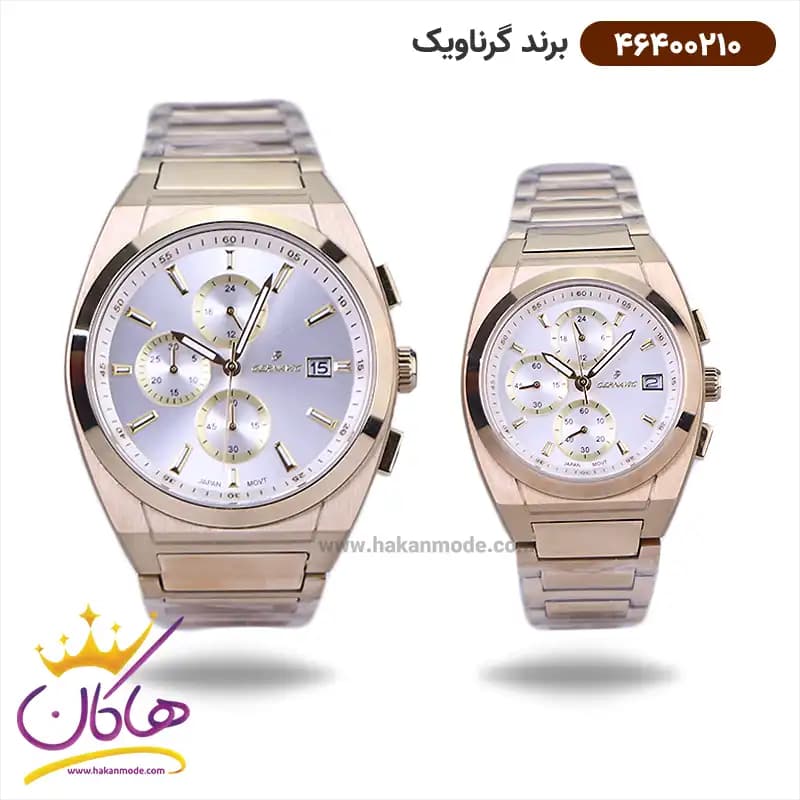 ساعت گرناویک ست فلزی طلایی کرنوگراف 464002102-464002101