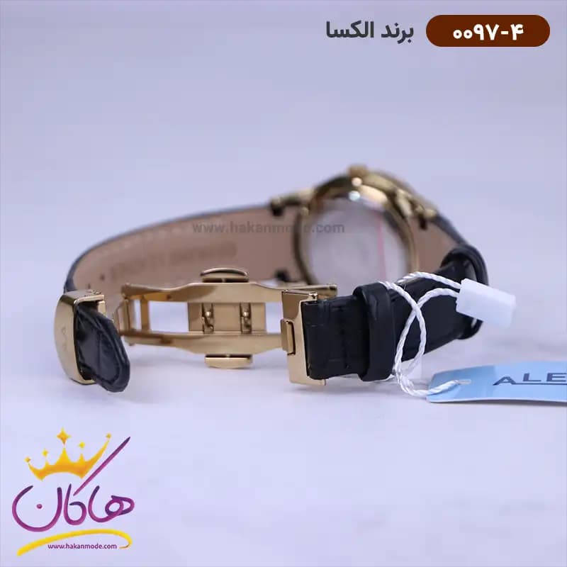 ساعت الکسا ست بند چرم صفحه سبز 0096-0097 — تصویر ۳