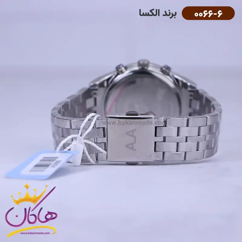 ساعت الکسا مردانه فلزی تمام نقره ای 0066/6 — تصویر ۳