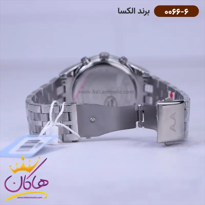 ساعت الکسا مردانه فلزی تمام نقره ای 0066/6 — تصویر ۲