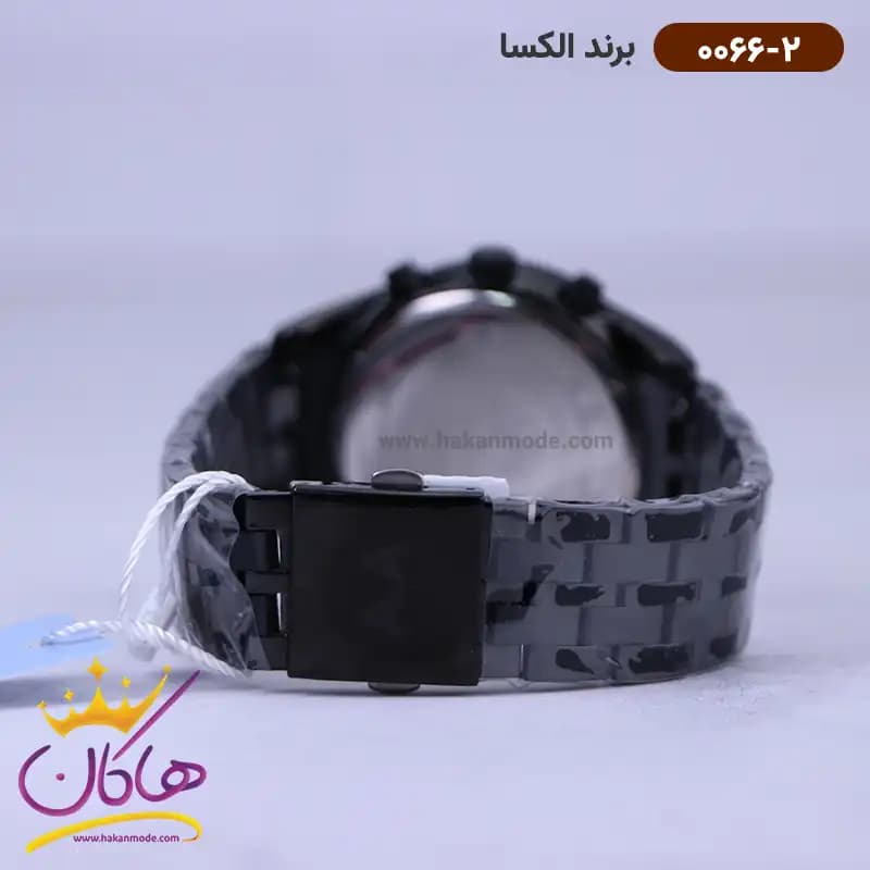 ساعت الکسا مردانه فلزی تمام مشکی 0066/2 — تصویر ۳