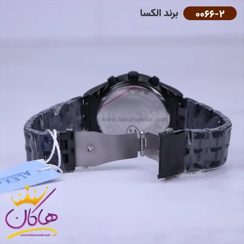 ساعت الکسا مردانه فلزی تمام مشکی 0066/2 — تصویر ۲