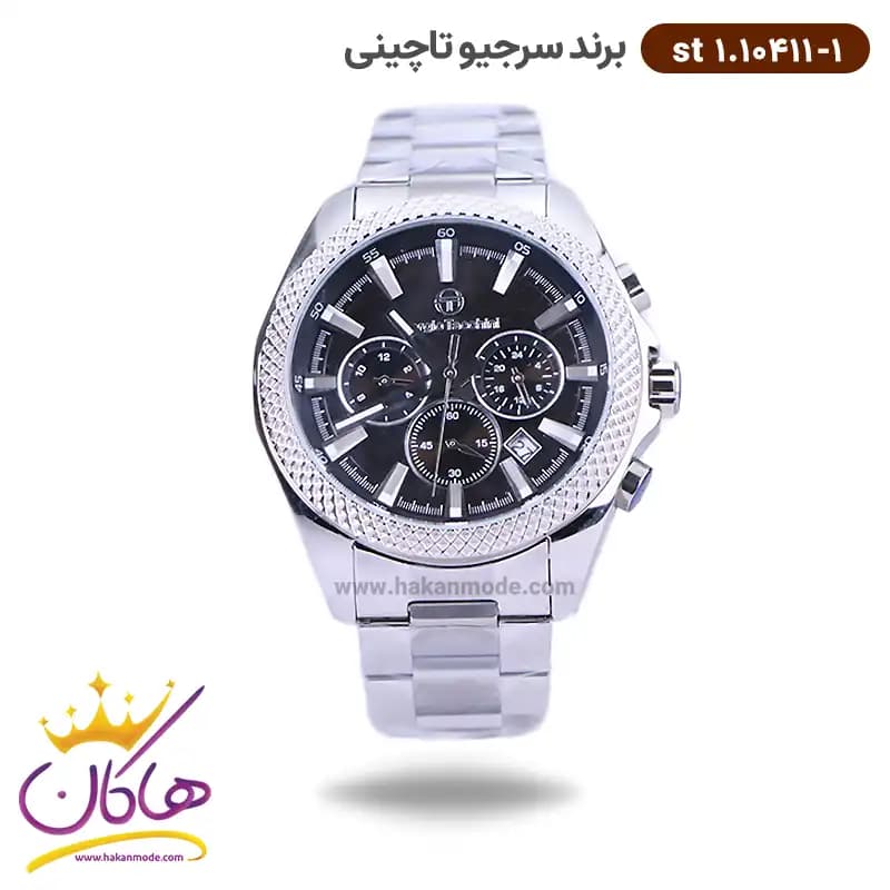 ساعت سرجیو تاچینی مردانه فلزی صفحه مشکی کرنوگراف ST 1.10411/1
