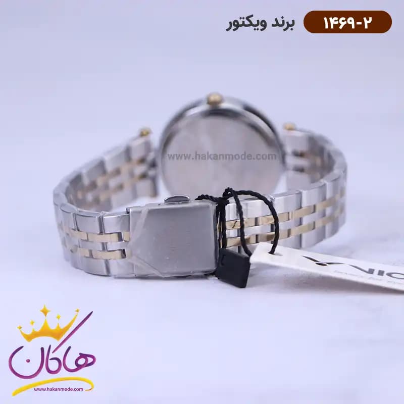 ساعت ویکتور زنانه فلزی نقره ای طلایی 1469/2 — تصویر ۳