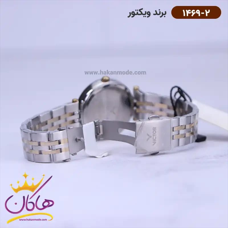 ساعت ویکتور زنانه فلزی نقره ای طلایی 1469/2 — تصویر ۲