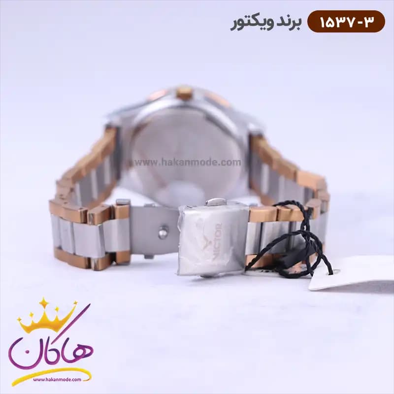 ساعت ویکتور زنانه فلزی صفحه سورمه ای 1537/3 — تصویر ۳