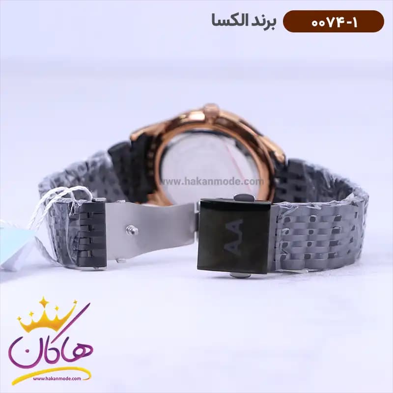 ساعت الکسا مردانه فلزی مشکی رزگلد 0074/1 — تصویر ۲
