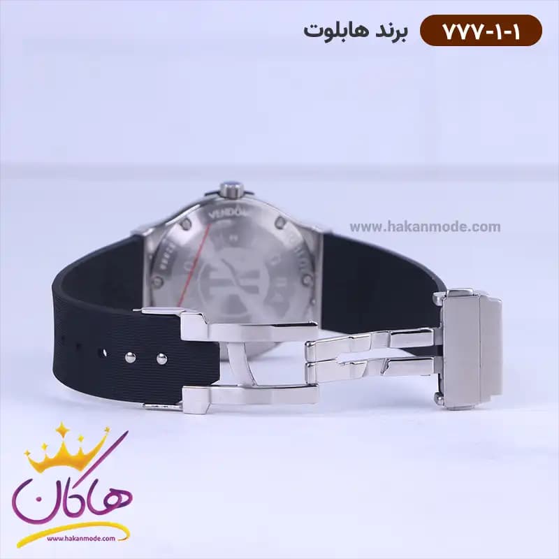 ساعت هابلوت زنانه بند رابر مشکی 777/1/1 — تصویر ۲