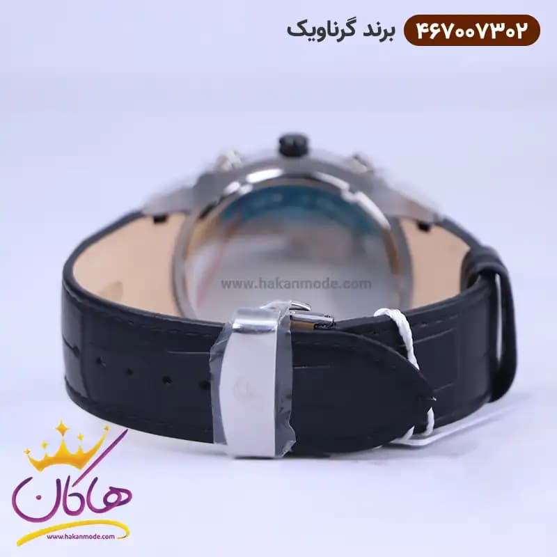 ساعت گرناویک مردانه بند چرم مشکی کرنوگراف 467007302 — تصویر ۳