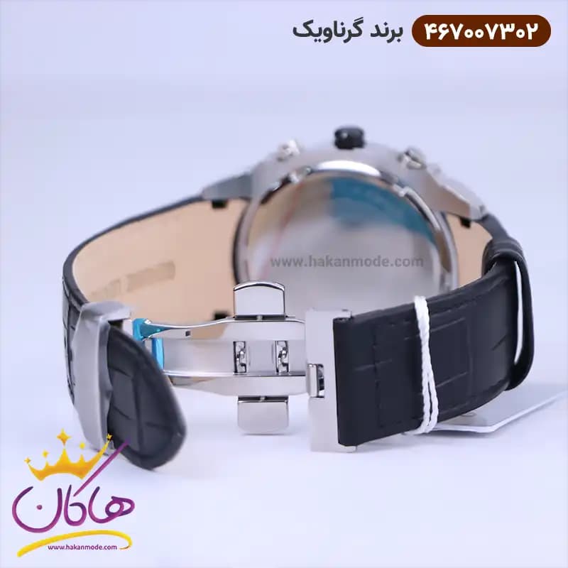 ساعت گرناویک مردانه بند چرم مشکی کرنوگراف 467007302 — تصویر ۲